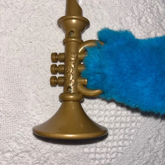 Vintage 90s Sesame Street Trumpet Playing Cookie Monster Plush Collectible Toy - Picture 3 of 6